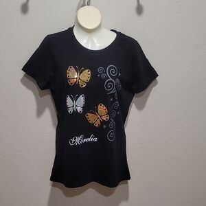 Black Butterfly Women's Top